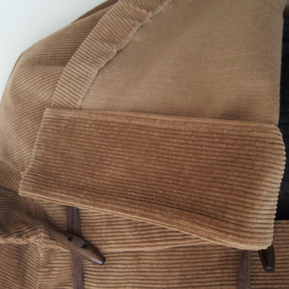 Corduroy Cape Poncho Cinnamon Brown Cotton One Size Western Country Rustic - Picture 5 of 14